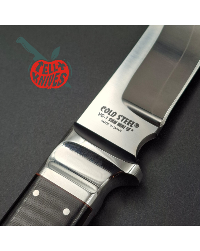 Cold Steel Pendleton Custom Classic Fixed Blade VG-1 SAN MAI black micarta handle brown leather sheath with box