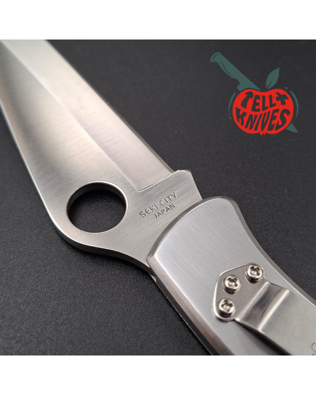 Spyderco 1994 Police GIN-1 stainless steel SEKI Japan polished stainless handle C07