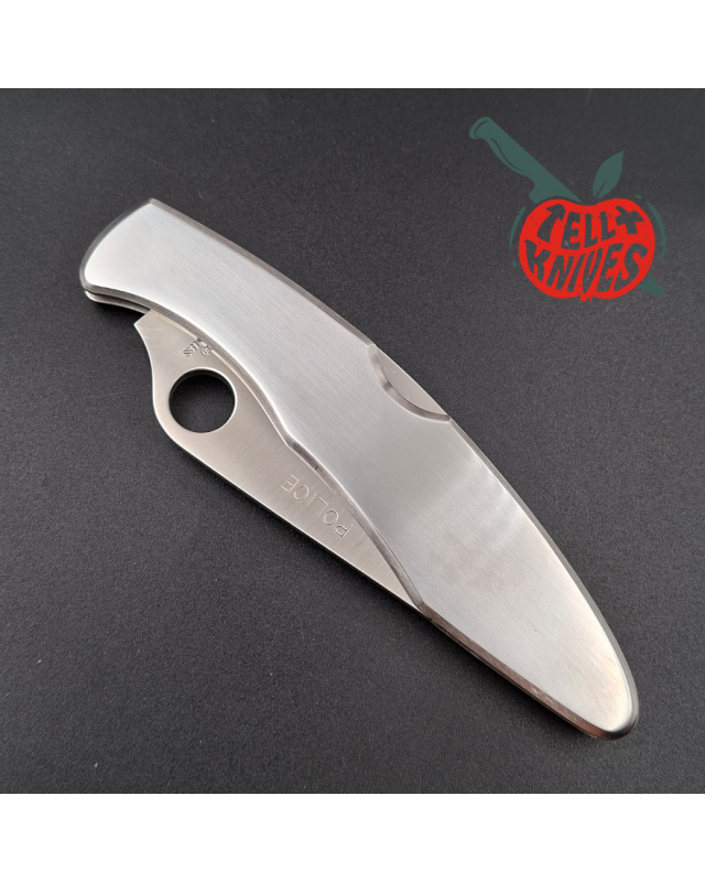 Spyderco 1994 Police GIN-1 stainless steel SEKI Japan polished stainless handle C07