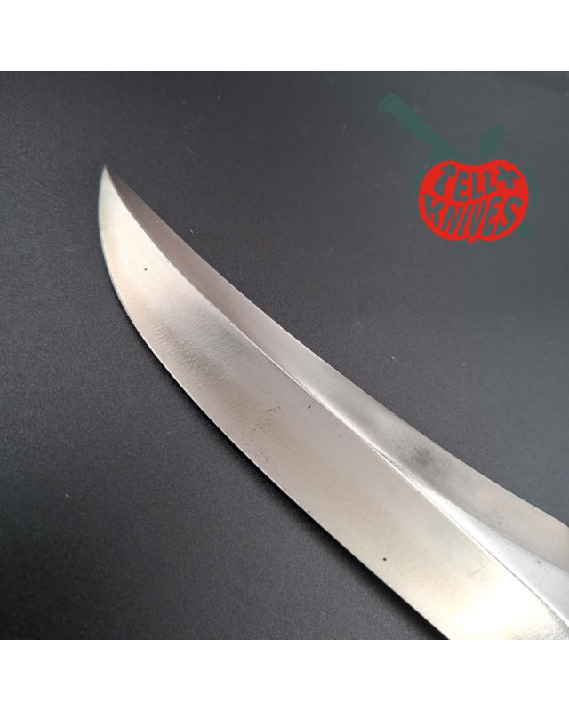 Randall Made Knives Model 12-13 Thorp carbon steel stacked leather handle brass guard Duralumin pommel brown leather she