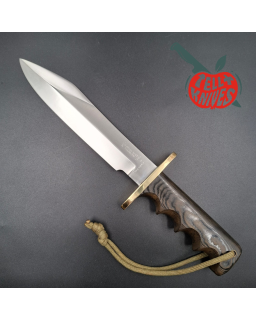 Randall Made Knives Vietnam Era Solingen Model 14 7.5 Humpback forged stainless steel green micarta handle brass hilt
