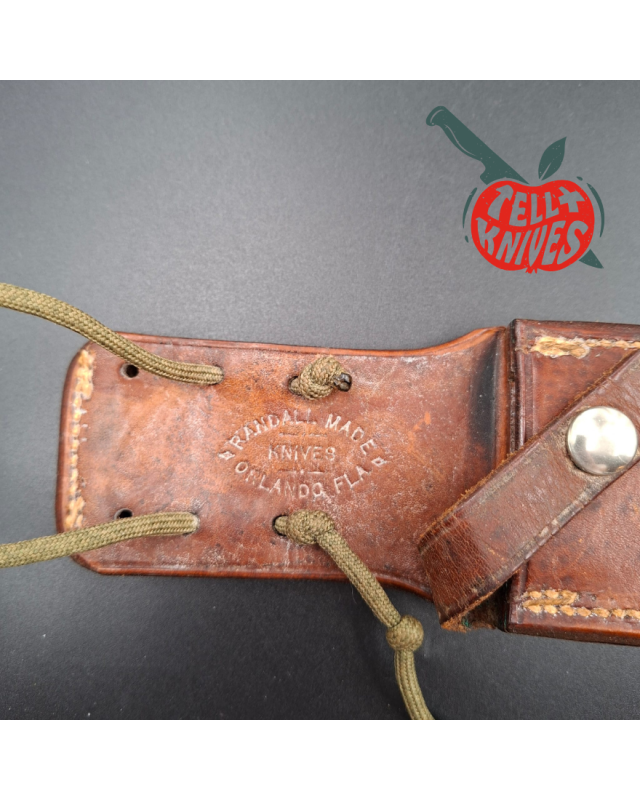 Randall Made Knives Vietnam Era Solingen Model 14 7.5 Humpback forged stainless steel green micarta handle brass hilt