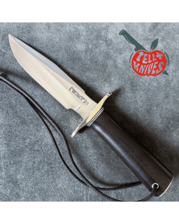 Randall Made Knives Model 1-5 stainless steel blade black micarta handle black leather sheath