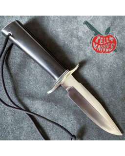 Randall Made Knives Model 1-5 stainless steel blade black micarta handle black leather sheath