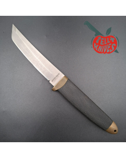 Cold Steel Vintage Recon Tanto 1986/87 Made in USA stainless steel gray finish Tanto blade black Kraton handle black leather