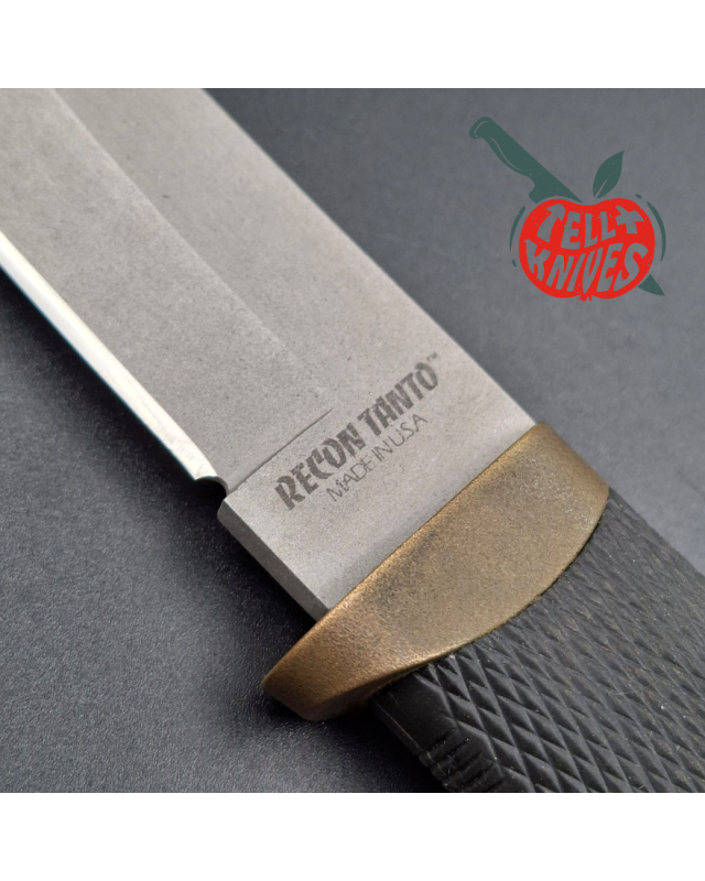 Cold Steel Vintage Recon Tanto 1986/87 Made in USA stainless steel gray finish Tanto blade black Kraton handle black leather