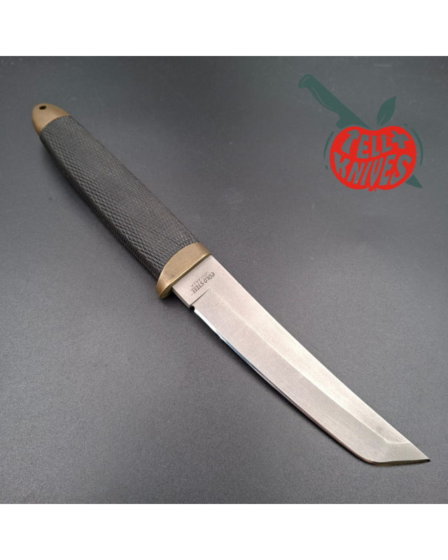 Cold Steel Vintage Recon Tanto 1986/87 Made in USA stainless steel gray finish Tanto blade black Kraton handle black leather