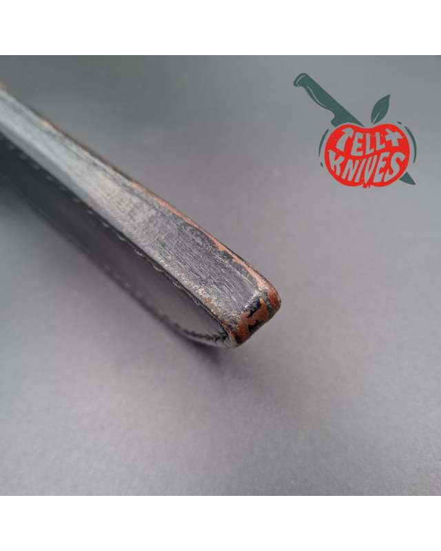 Cold Steel Vintage Recon Tanto 1986/87 Made in USA stainless steel gray finish Tanto blade black Kraton handle black leather