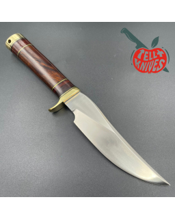 Randall Made Knives Model 27 Trailblazer forged stainless steel stacked leather and ironwood handle brass guard and pomm