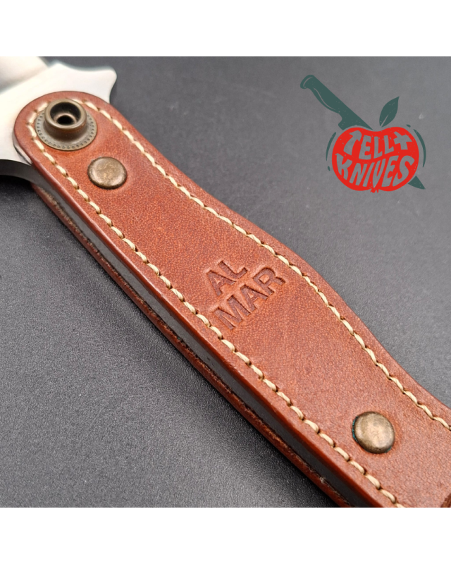 Al Mar Knives Vintage 8601 Sidekick AUS-6A stainless steel leather handle leather sheath SEKI Japan Japanese Market