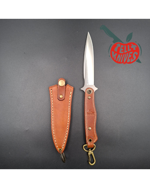 Al Mar Knives Vintage 8601 Sidekick AUS-6A stainless steel leather handle leather sheath SEKI Japan Japanese Market