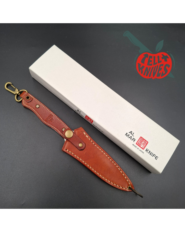 Al Mar Knives Vintage 8601 Sidekick AUS-6A stainless steel leather handle leather sheath SEKI Japan Japanese Market