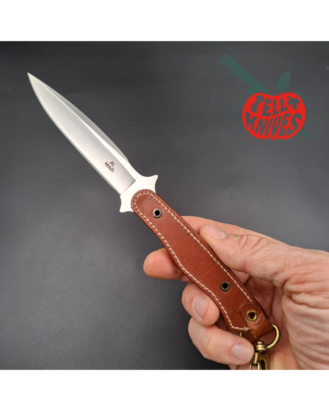 Al Mar Knives Vintage 8601 Sidekick AUS-6A stainless steel leather handle leather sheath SEKI Japan Japanese Market