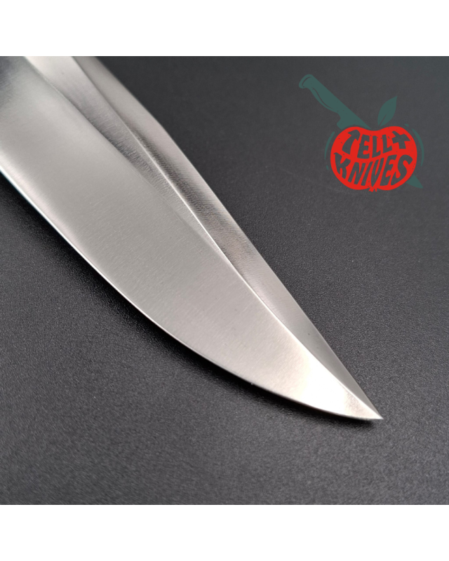 Randall Made Knives Vintage 80ies Model 1-5 forged carbon steel stacked leather handle brown leather sheath