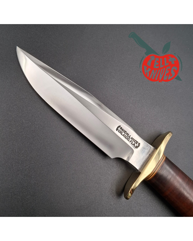 Randall Made Knives Vintage 80ies Model 1-5 forged carbon steel stacked leather handle brown leather sheath