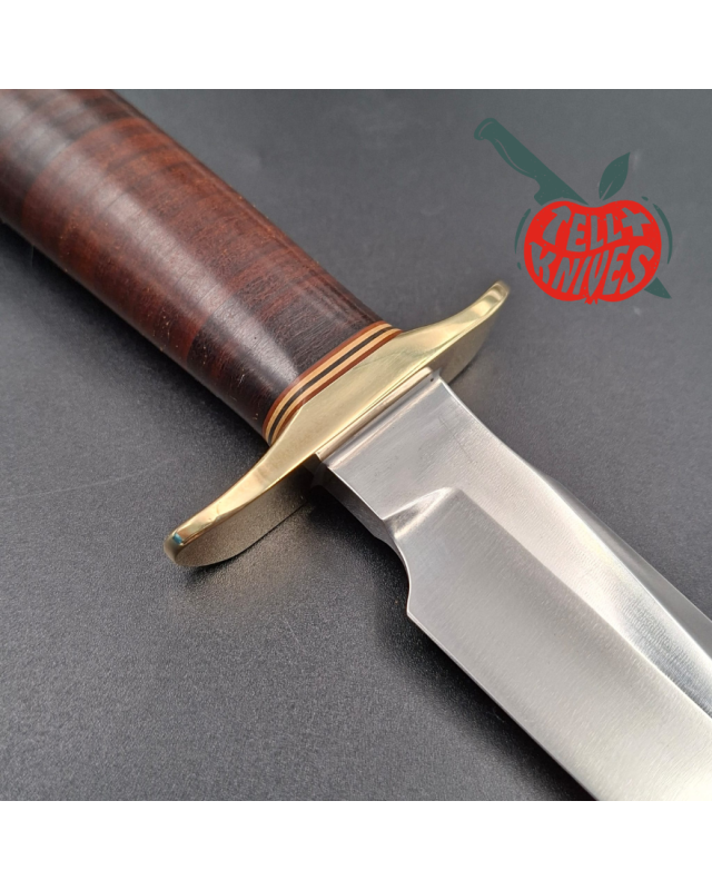Randall Made Knives Vintage 80ies Model 1-5 forged carbon steel stacked leather handle brown leather sheath