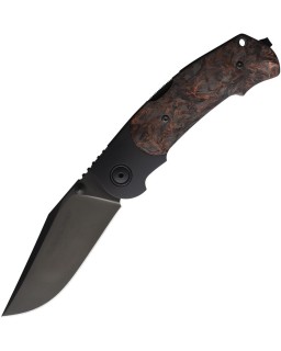 VIPER Turn Bohler M390 stainless steel black PVD coated blade Titanium bolsters Dark Matter copper carbon fiber handle