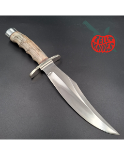 Randall Made Knives Model 12 - 8 Bear Bowie forged stainless steel 4 fingers grip stag handle Nickel Silver guard Duralumin