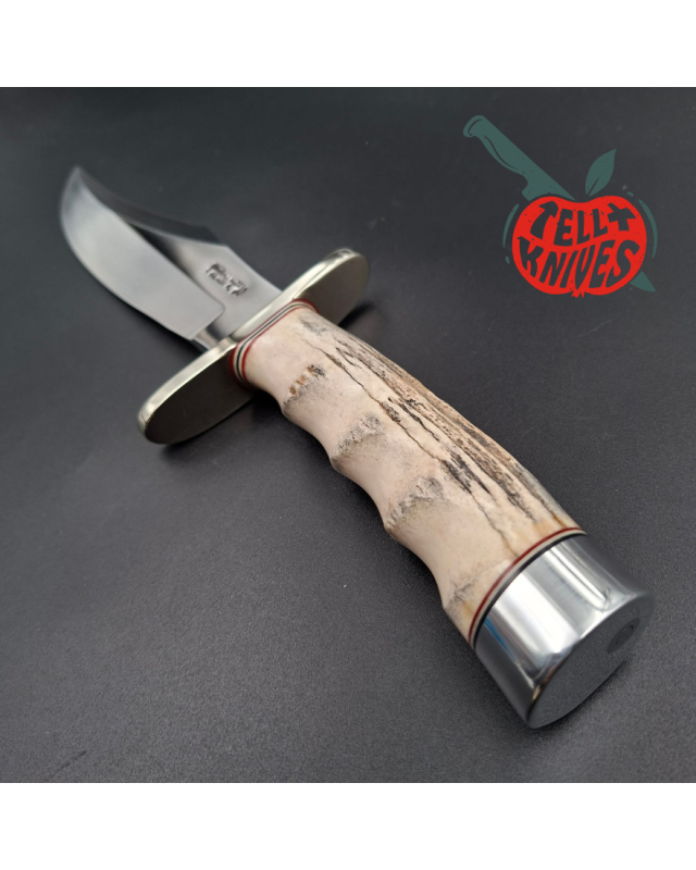 Randall Made Knives Model 12 - 8 Bear Bowie forged stainless steel 4 fingers grip stag handle Nickel Silver guard Duralumin