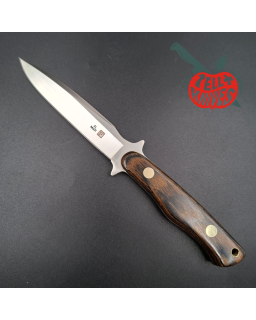 Al Mar Knives Vintage 8601 Sidekick AUS-6A stainless steel wood handle black leather sheath SEKI Japan