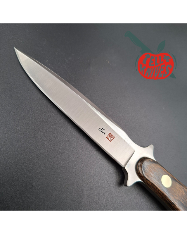 Al Mar Knives Vintage 8601 Sidekick AUS-6A stainless steel wood handle black leather sheath SEKI Japan