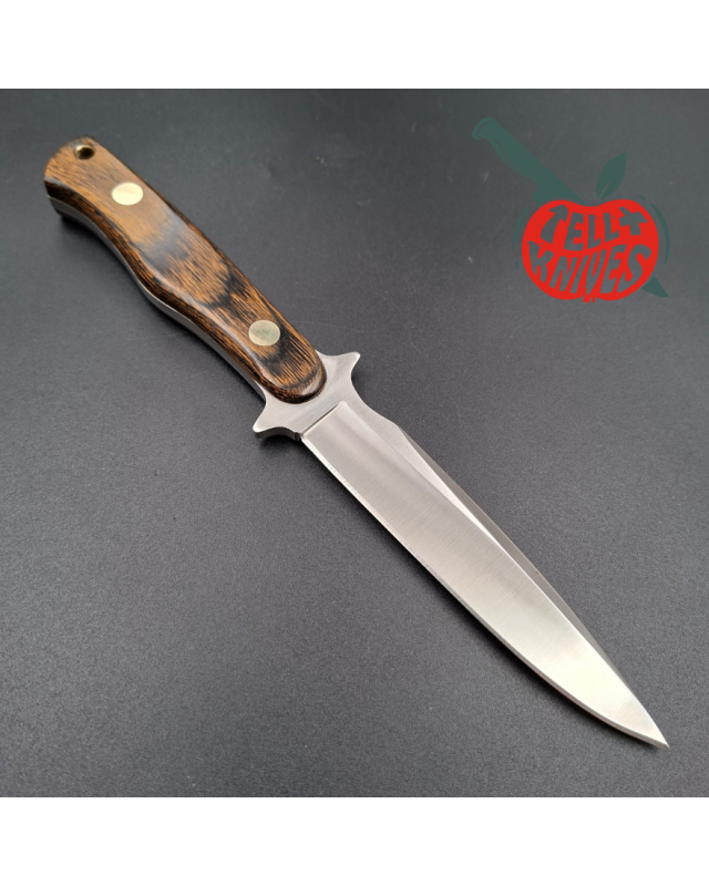 Al Mar Knives Vintage 8601 Sidekick AUS-6A stainless steel wood handle black leather sheath SEKI Japan