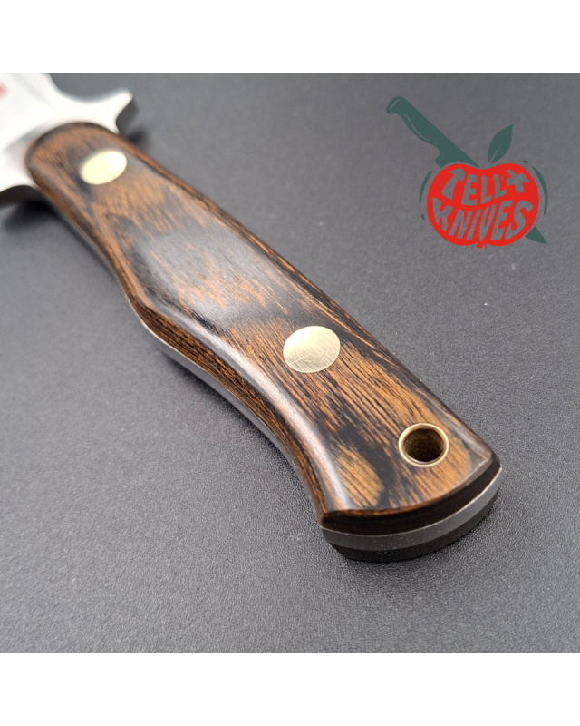 Al Mar Knives Vintage 8601 Sidekick AUS-6A stainless steel wood handle black leather sheath SEKI Japan