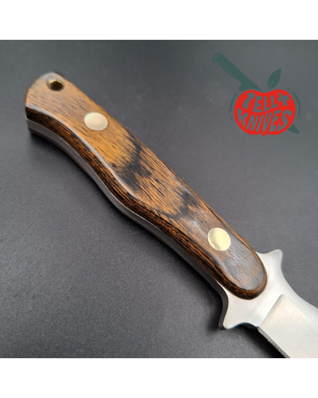 Al Mar Knives Vintage 8601 Sidekick AUS-6A stainless steel wood handle black leather sheath SEKI Japan