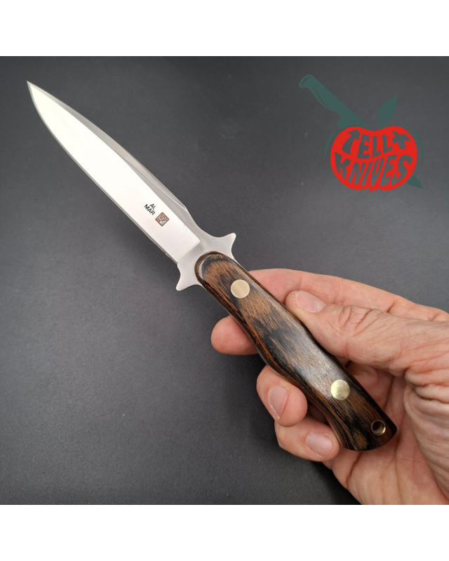 Al Mar Knives Vintage 8601 Sidekick AUS-6A stainless steel wood handle black leather sheath SEKI Japan