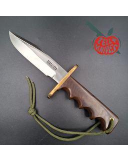 Randall Made Knives 1988-1992 Vintage Model 15 Airman forged carbon steel brown micarta four fingers grip handle brass guard
