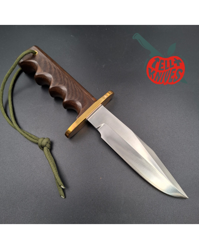 Randall Made Knives 1988-1992 Vintage Model 15 Airman forged carbon steel brown micarta four fingers grip handle brass guard