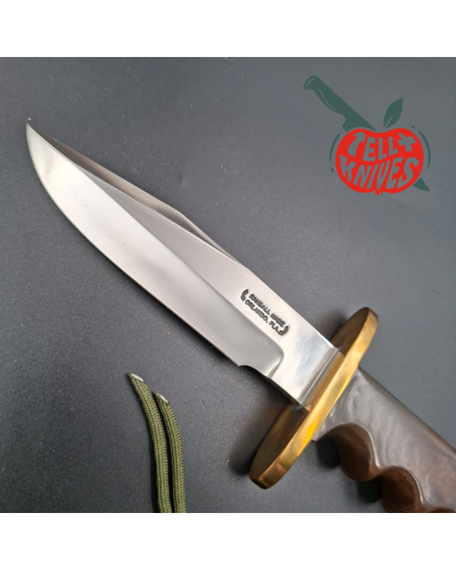 Randall Made Knives 1988-1992 Vintage Model 15 Airman forged carbon steel brown micarta four fingers grip handle brass guard