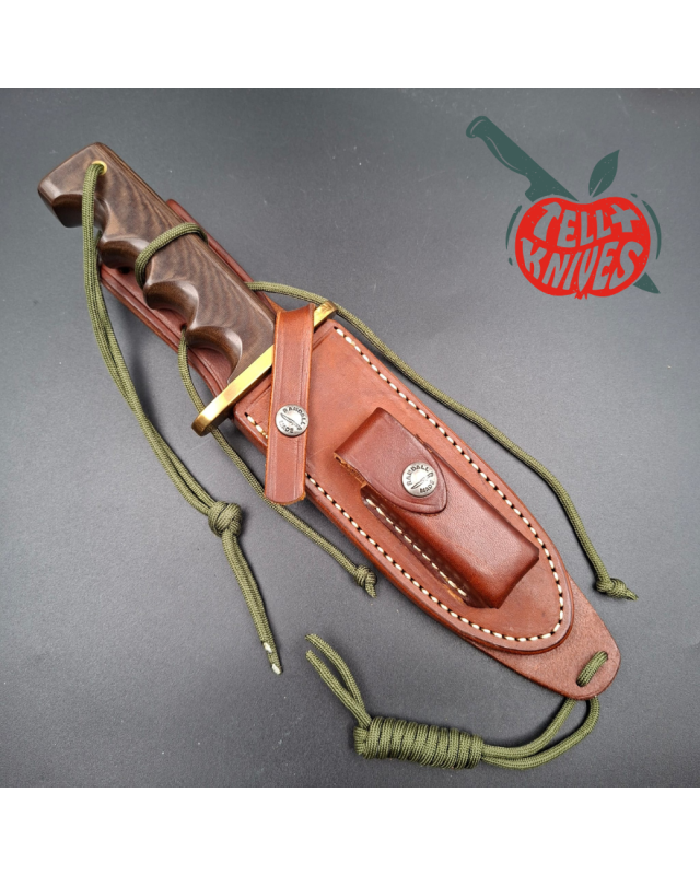 Randall Made Knives 1988-1992 Vintage Model 15 Airman forged carbon steel brown micarta four fingers grip handle brass guard