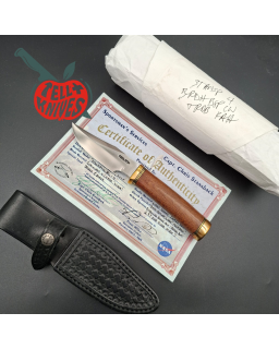 Randall Made Knife Stanaback Special NASA stainless steel blade brass guard and pommel brown canvas micarta handle black