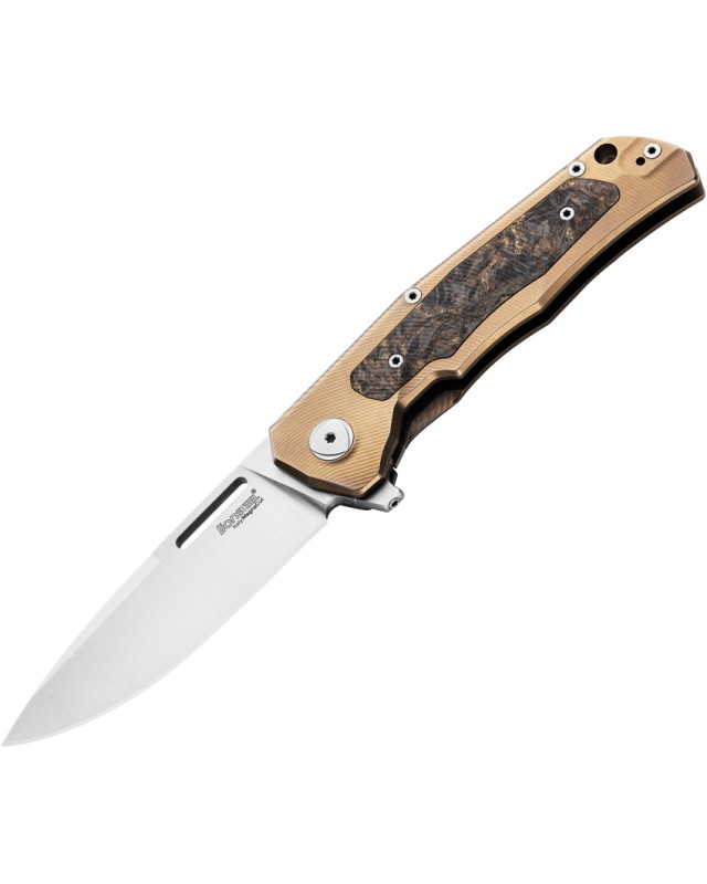 LionSteel Q4TTRO Folding Knife  CPM-MagnaCut Steel Braun Micarta Titanium Handle