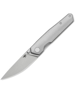 Bestech VK-Kuze Pocket Knife 2504C Magna Cut Steel Black Stonewash Titanium Handle