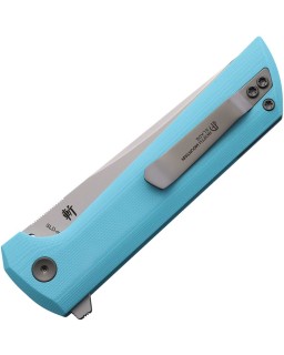 North Mountain Blade Chop2 SAN MAI Tanto SLD-Magic Steel Button Lock Sky Blue G10 handle Flipper