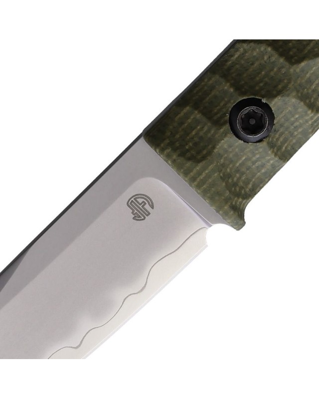 North Mountain Blades Chop Mini Fixed Blade SAN MAI SLD-MAGIC stainless steel Green G10 handle black kydex sheath