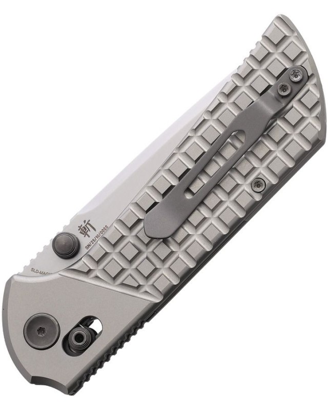 North Mountain Blade Chop2 Tanto SLD-Magic Steel Crossbar Lock frag pattern grey titanium handle