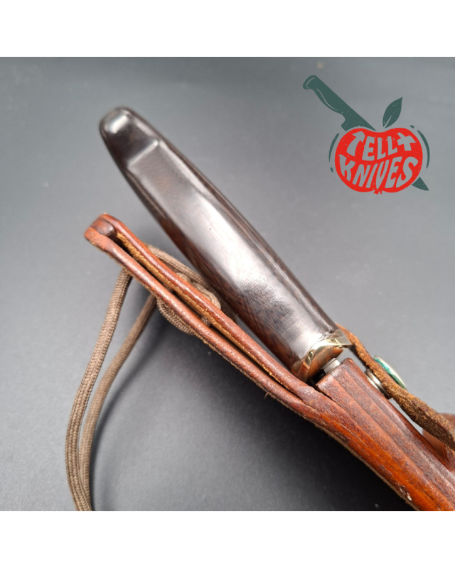 Randall Made Knives Vietnam Era Solingen Model 15 Airman Kit Knife Humpback Blade full tang forged stainless steel brown micarta