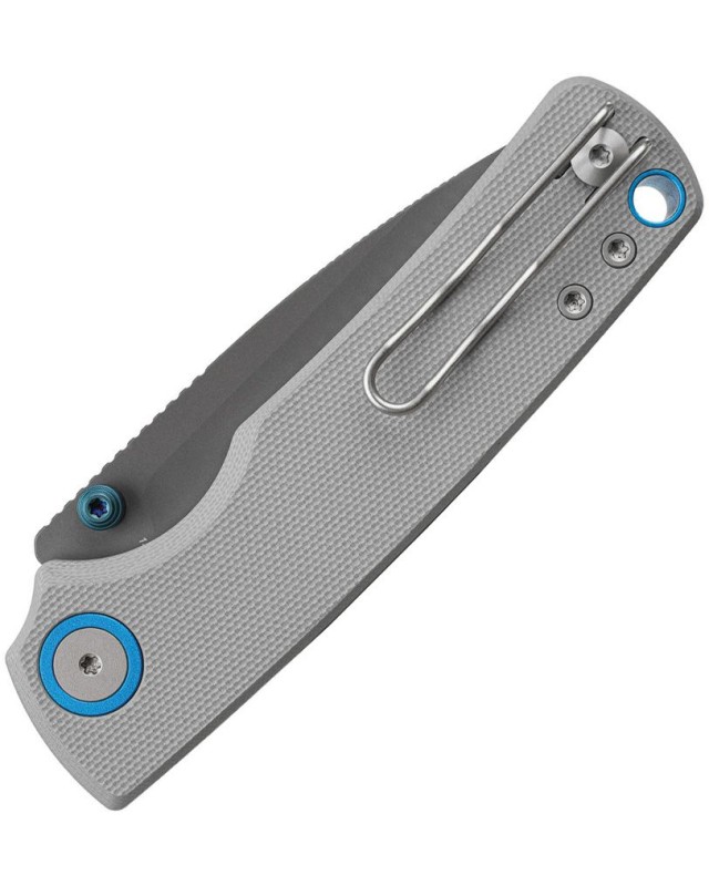 Vosteed Porcupine Top 14C28N Sandvik steel Destroyer Grey Finish Blade Grey G10 handle Linerlock Stud