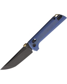 North Mountain Blade Chop2  D2 Crossbar Lock Canva Micarta Blue Handle