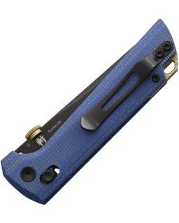 North Mountain Blade Chop2  D2 Crossbar Lock Canva Micarta Blue Handle