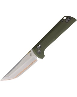 North Mountain Blade Chop2  Forged 5-Layer Copper-Clad Steel Blade Crossbar Lock OD Green G10 Handle
