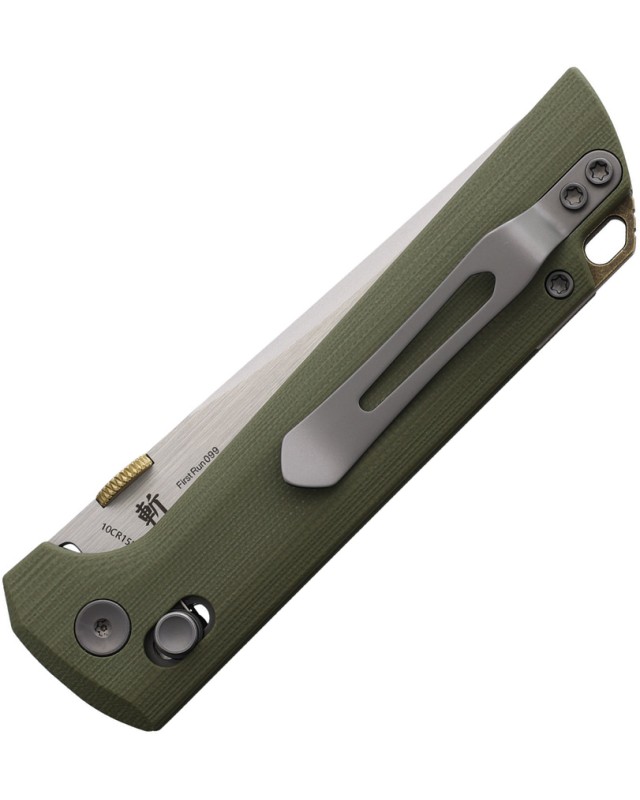 North Mountain Blade Chop2  Forged 5-Layer Copper-Clad Steel Blade Crossbar Lock OD Green G10 Handle