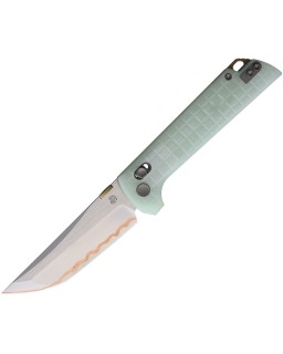 North Mountain Blade Chop2  Forged 5-Layer Copper-Clad Steel Blade Crossbar Lock OD Jade G10 Handle