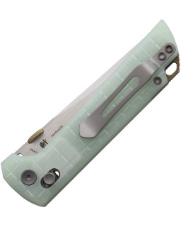 North Mountain Blade Chop2  Forged 5-Layer Copper-Clad Steel Blade Crossbar Lock OD Jade G10 Handle