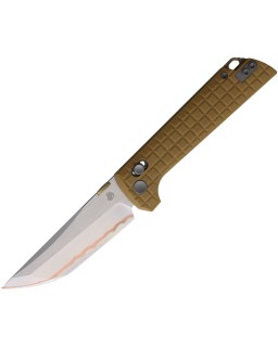 North Mountain Blade Chop2  Forged 5-Layer Copper-Clad Steel Blade Crossbar Lock Tan Frag Pattern G10 Handle