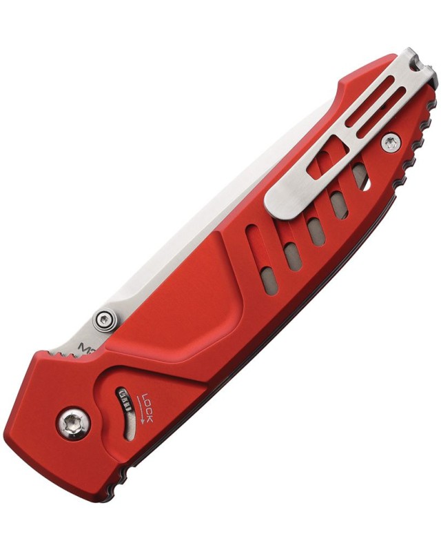 Extrema Ratio MF1 EVO D M390 stainless steel stonewash finish blade red aluminium handle Linerlock