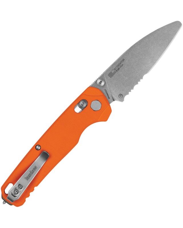 Kershaw Bel Air XL EMT DuraLock CPM MagnaCut Stainless Steel Blade Orange G10 handle